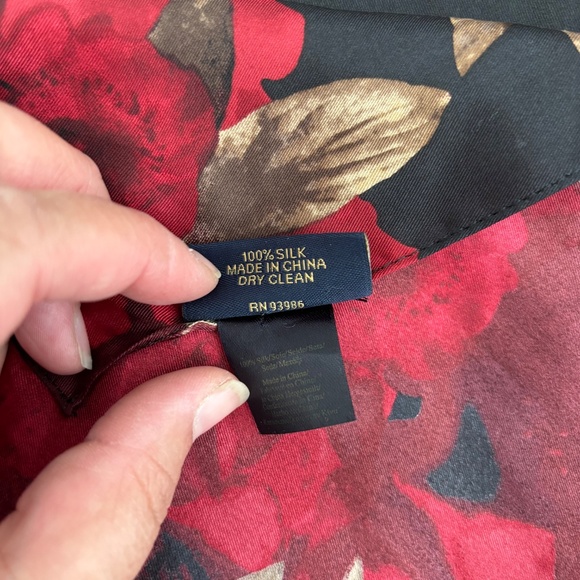 Brooks Brothers 100% Silk Long Floral Scarf - Picture 3 of 4